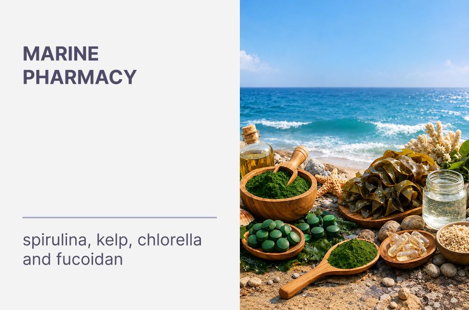 Marine Pharmacy: Spirulina, Kelp, Chlorella and Fucoidan