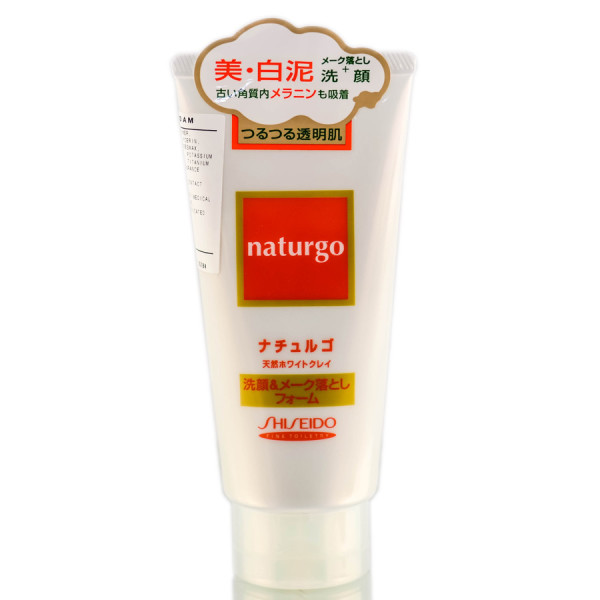 Shiseido Naturgo Facial Cleansing & Makeup Removal Form with white clay and minerals