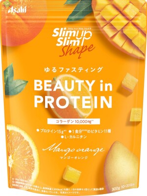 Asahi Slim Up Slim Shape BEAUTY in PROTEIN Mango Orange with Collagen, L-Carnitine