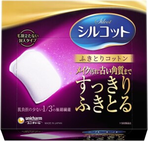Unicharm Silcot Cleansing Cotton with Ultra-Thin Fibers