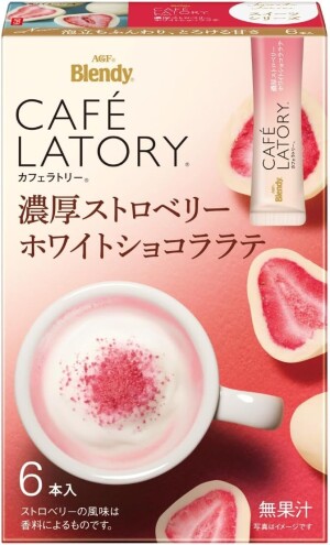 AGF Blendy Cafe Latory Stick Rich Strawberry White Chocolate Latte