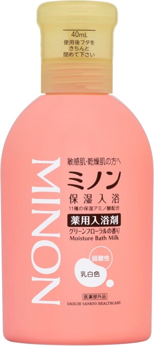 Hydrating Bath Milk for Sensitive and Dry Skin Daiichi-Sankyo MINON Medicated Moisturizing Bath Additive