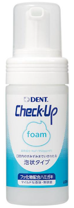 LION DENT.EX Check-Up Foam Toothpaste with Fluoride for Cavity Prevention