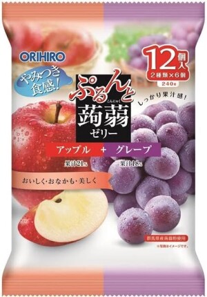 Orihiro Plan Du Puru & Jelly Pouch Apple + Grape Konjac Jelly