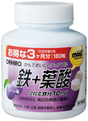 OrihiroMOST Chewable Iron + Folic Acid