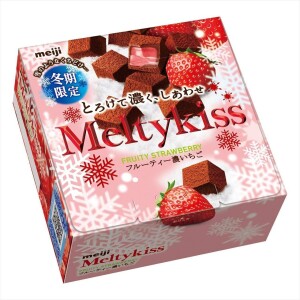 Chocolate with strawberry mousse MEIJI Melty Kiss Fruity Strawberry