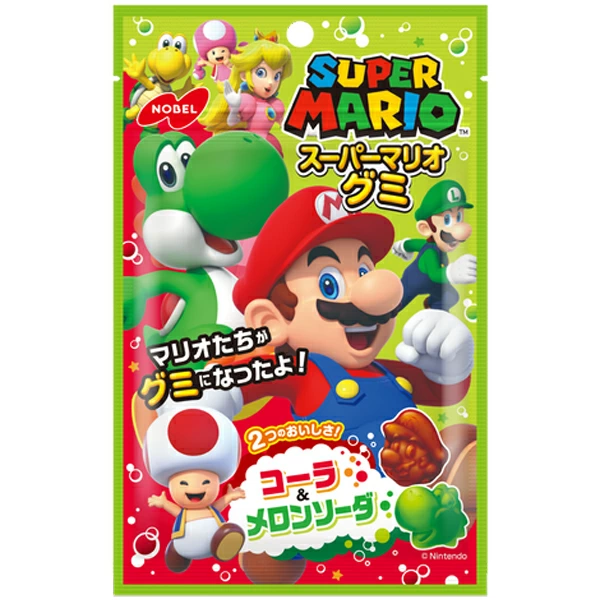 Nobel Super Mario Gummy Cola & Melon Soda